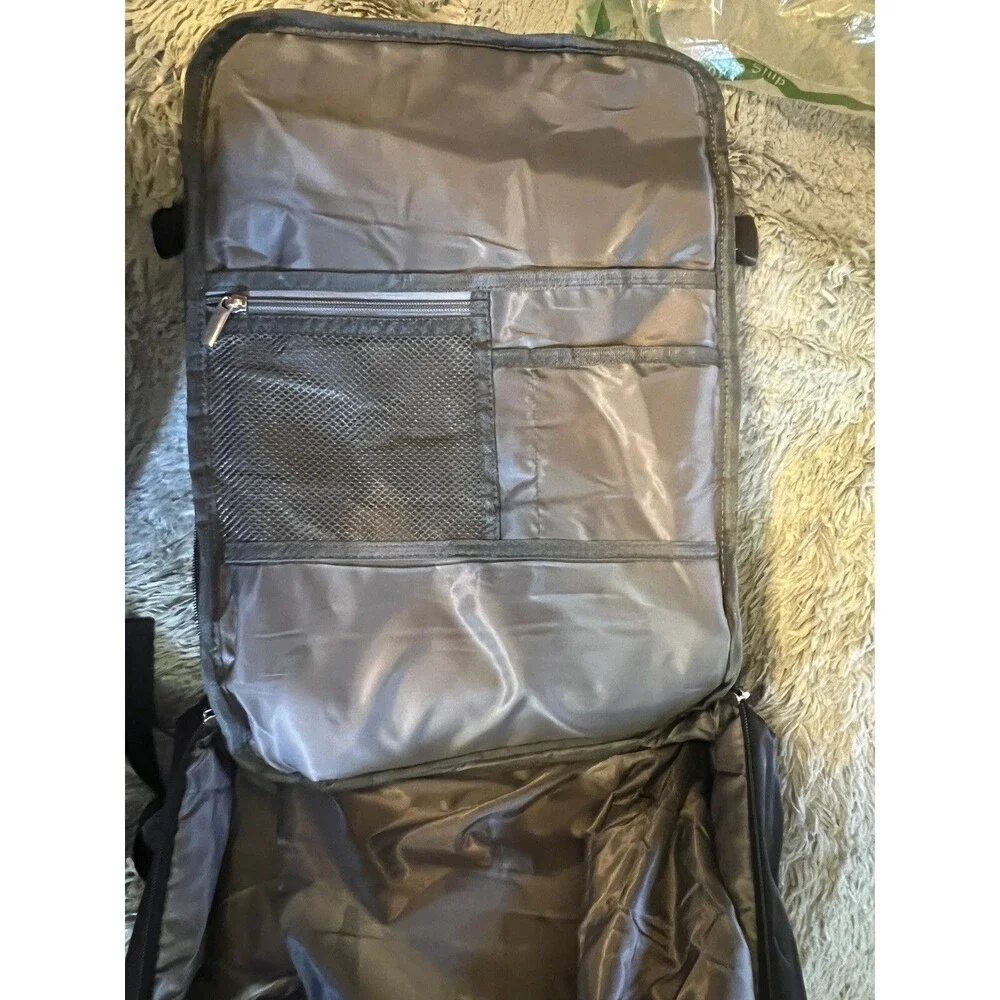 Hiking/BackPack With USB 18x13x6” Multi Compartments Heavy Duty Black Book bag